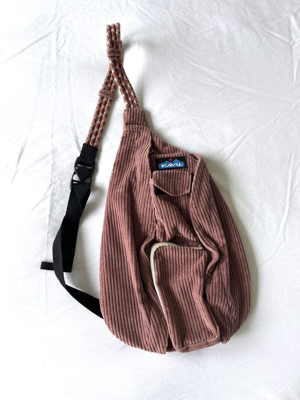 KAVU Rope Cord Mini Sling Bag - Dusty Rose Corduroy Crossbody